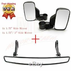 1.75 Breakaway Side & Rear View Mirrors Set for UTV Polaris RZR 800 XP900 1000S