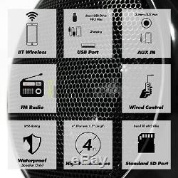 1000W Amp Bluetooth Waterproof ATV UTV RZR Polaris Stereo Speakers Audio System