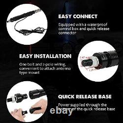 2 Bluetooth Spiral Chasing 4ft Led Lighted Whip WithFlag For ATV UTV RZR Buggy SXS