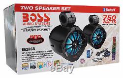 (2) Boss B62RGB 6.5 LED Swivel Tower Speakers withBluetooth 4 Polaris RZR/ATV/UTV