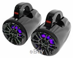 (2) Boss MRWT40RGB 4 400w LED Tower Speakers For Polaris RZR/ATV/UTV/Cart/Jeep