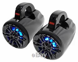 (2) Boss MRWT40RGB 4 400w LED Tower Speakers For Polaris RZR/ATV/UTV/Cart/Jeep