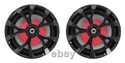 (2) Rockville RKL80MB 8 Tower LED Speakers For Polaris RZR/ATV/UTV/Cart/Jeep