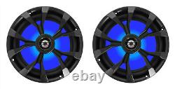 (2) Rockville RKL80MB 8 Tower LED Speakers For Polaris RZR/ATV/UTV/Cart/Jeep