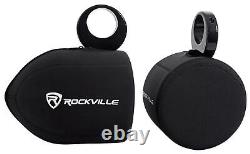 2 Rockville RWB65B 6.5 Rollbar Tower Speakers+Covers for Polaris RZR/ATV/UTV