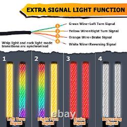 2024 NEWEST Thick LED Whip Spiral Chasing RGB 2FT Fat Whip Light For Polaris UTV