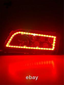 2PC RED ATV LED Headlights Halo RGB DRL For Polaris General RZR 900 900S XP 1000