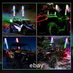 2X 3ft Lighted Spiral UTV RGB LED Whip Lights Antenna Turn Brake Signal ATV RZR
