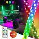 2X 4ft RGB LED Light Whip Spiral Antenna withFlag & Remote for UTV ATV RZR Can-am