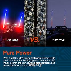 2pc 3' UTV ATV LED Whip Light RZR Can-Am Polaris Bluetooth Smart Phone Control