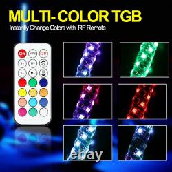 2x 3ft RGB Spiral LED Whip Lights Antenna Chase Flag&Remote for ATV RZR UTV