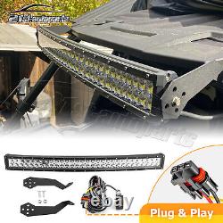 32 Curved LED Light Bar Roof Brackets PLUG For 21+ Polaris RZR Trail 900 S 1000