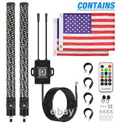 3FT Fat LED Whip APP Controlled Antenas Quick Release Whip Light for Polaris RZR