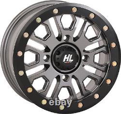 4 ATV/UTV Wheels Set 14in High Lifter HL23 Beadlock Gray 4/156 5+2 1KXP