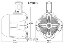 (4) Rockville 8 600w Tower Speakers+Bluetooth Receiver For Polaris RZR/ATV/UTV