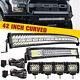 42 +22inch Curved LED Light Bar Combo Offroad Truck 4WD Pick UTV +4 Pod Wiring