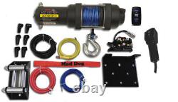 4500lb Mad Dog Synthetic Winch/Mount Kit for 2014-2020 Polaris RZR 1000 XP