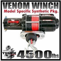 4500lb Venom Utv Winch 14-24 Polaris Rzr/rzr 4/general 900/1000/turbo Rxr Razor