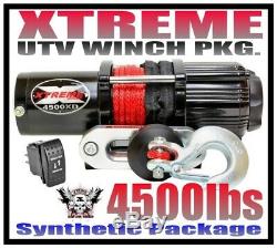 4500lb Xtreme Utv Winch 14-20 Polaris Rzr/rzr 4/general 900/1000/turbo Rxr Razor
