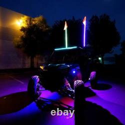 4ft RGB LED Lighted Antenna Light Whip Flag Pole For ATV UTV RZR Off Road Buggy