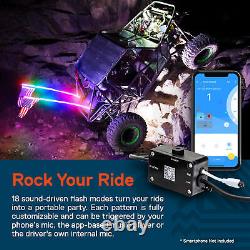 5' UTV ATV LED Whip Light RZR Can-Am Polaris ATV Bluetooth Smart Phone Control