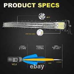 50 Tri Row Curved LED Light Bar 684W + Pods Offroad Truck For Honda Pioneer 52