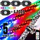 5ft Lighted Spiral RGB LED Whip Lights Antenna UTV + 4 Pods RGB Rock Lights ATV