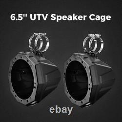 6.5 UTV Speaker Pods Cage Enclosures 1.5-2 Roll Bar For Polaris Can Am Honda