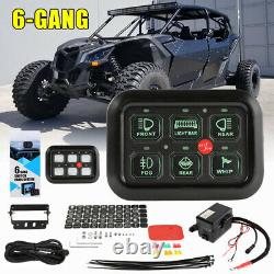 6 Gang Switch Panel Green Back Lights for Can-Am Polaris RZR UTV ATV Accessories