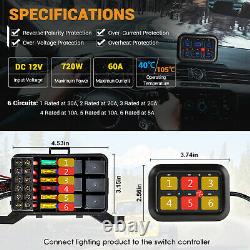 6 Gang Switch Panel Light Bar Control for Can-Am Polaris RZR UTV ATV Accessories