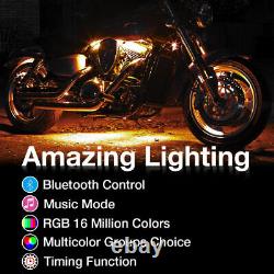 6-Pods RGB LED Rock Light with2X4FT Whip Light for Polaris RZR ATV UTV Bluetooth