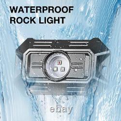 6-Pods RGB LED Rock Light with2X4FT Whip Light for Polaris RZR ATV UTV Bluetooth