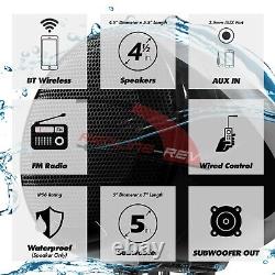 600W Amp Bluetooth Waterproof ATV UTV RZR Polaris Stereo 3-Speakers Audio System