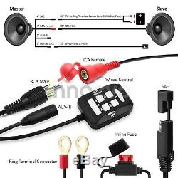 600W Bluetooth Waterproof ATV UTV RZR Polaris Stereo 2 Speakers Audio Amp System