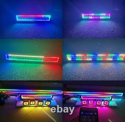 ATV UTV RZR Polaris LED Offroad Light Bar (13.5-50) w RGB Halo Ring Bluetooth