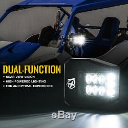 ATV UTV Rear Side Mirrors with LED Spot Lights Blue Anti-Glare for 1.5-2.5 Bars