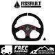 Assault Industries Ballistic'D' V2 UTV Suede Steering Wheel (Red Accents)