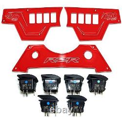 Billet Aluminum 8 Switch Dash Panel Kit Red Powdercoated Includes 6 Switch