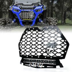 Black Steel Mesh Grille with 60W LED Lightbar for 2019-2020 Polaris RZR 1000 XP