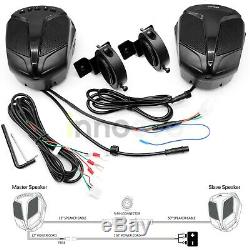 Bluetooth Waterproof ATV UTV RZR Polaris Speakers Stereo Audio Amp System Radio