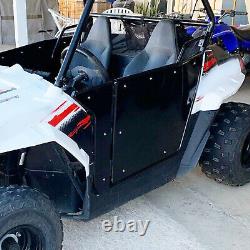 For? 2009-2022 Polaris RZR 170 Aluminum Opening Doors + Heavy Duty Roof Black