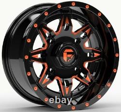 Fuel Lethal UTV Wheels Orange/Black 14 Polaris RZR Turbo S / RS1 (4)