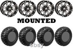 Kit 4 GBC Kanati Mongrel Tires 25x10-12 on High Lifter HL3 Machined Wheels 1KXP