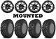 Kit 4 Kenda Klever XT Tires 28x10-14 on Quadboss Barbwire Machined Wheels 1KXP
