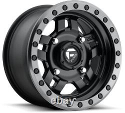 Kit 4 Quadboss QBT846 Tires 30x10-15 on Fuel Anza Matte Black D557 Wheels 1KXP