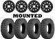 Kit 4 Sedona Coyote Tires 25x8-12/25x10-12 on ITP Delta Steel Black Wheels POL