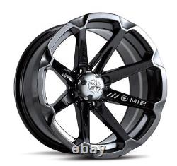 MSA Black Diesel 14 UTV Wheels 32 Rampage Tires Polaris RZR Turbo S / RS1