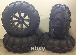 MSA Black Kore 14 UTV Wheels 28 Mud Lite XL Tires Polaris Ranger 900 XP