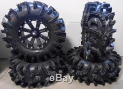 MSA Black Kore 14 UTV Wheels 28 Terminator Tires Polaris Ranger 900 XP