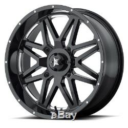 MSA Black Vibe 18 UTV Wheels 32 Moto MTC Tires Polaris RZR 1000 XP
